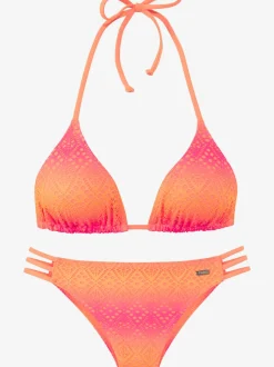 Bikini triangle avec dégradé de broderie ajourée et bretelles réglables