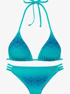 Bikini triangle avec dégradé de broderie ajourée et bretelles réglables