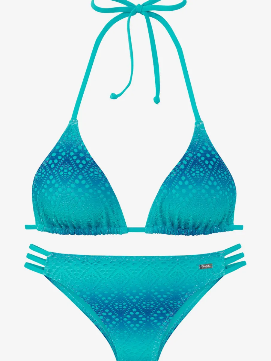 Bikini triangle avec dégradé de broderie ajourée et bretelles réglables