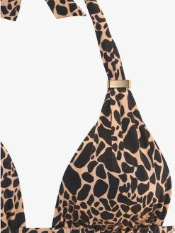 Bikini triangle avec imprimé animal et bonnets amovibles