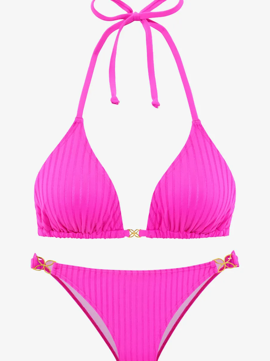 Bikini triangle avec matière structurée et bonnets amovibles