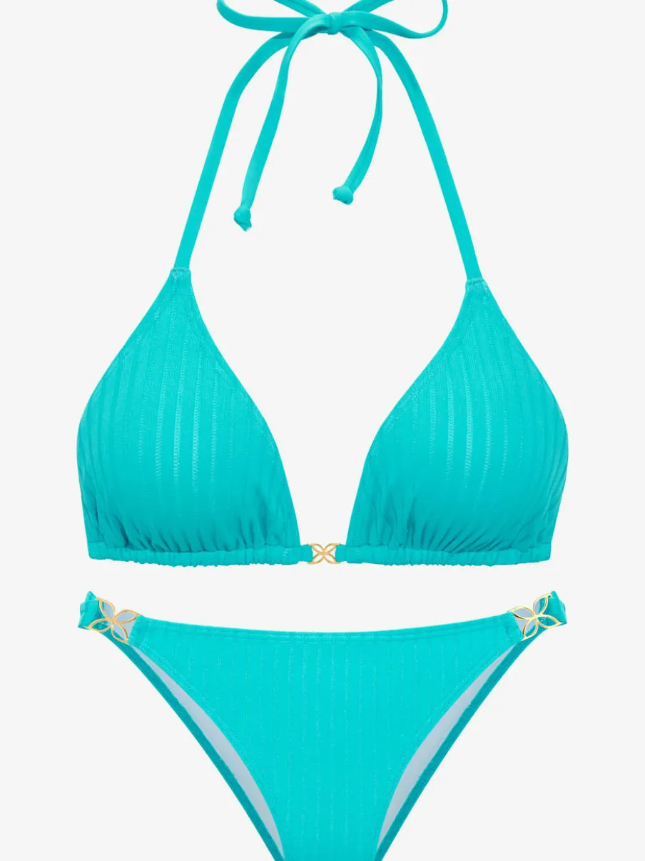 Bikini triangle avec matière structurée et bonnets amovibles