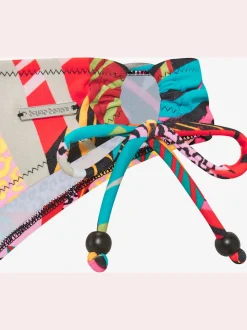 Bikini triangle avec motifs géométriques et tirants réglables