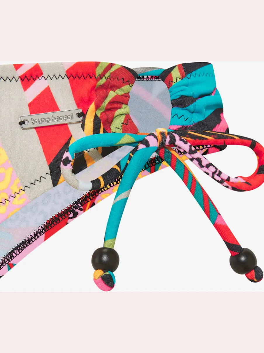 Bikini triangle avec motifs géométriques et tirants réglables