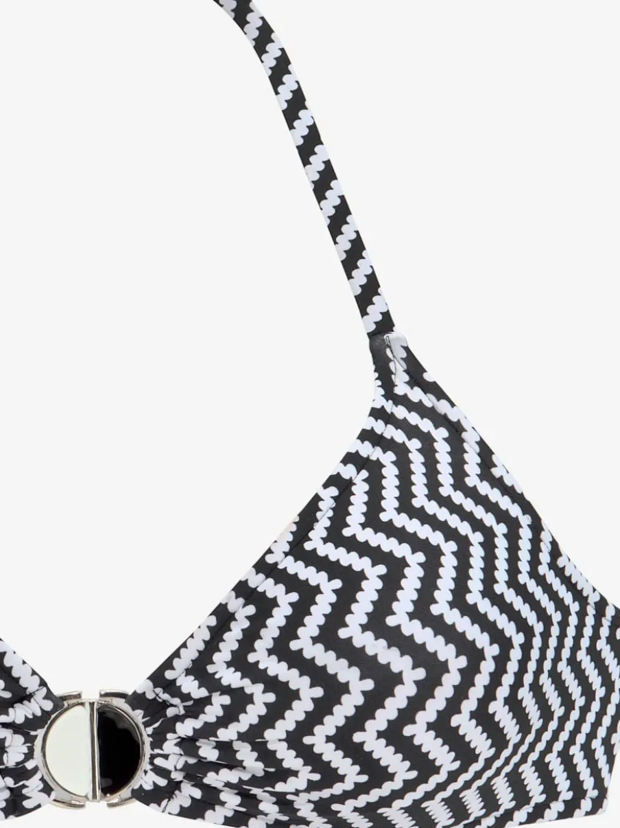 Bikini triangle avec motif zigzag et bonnets amovibles
