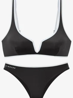 Bikini triangle avec passepoil contrasté et décolleté en V