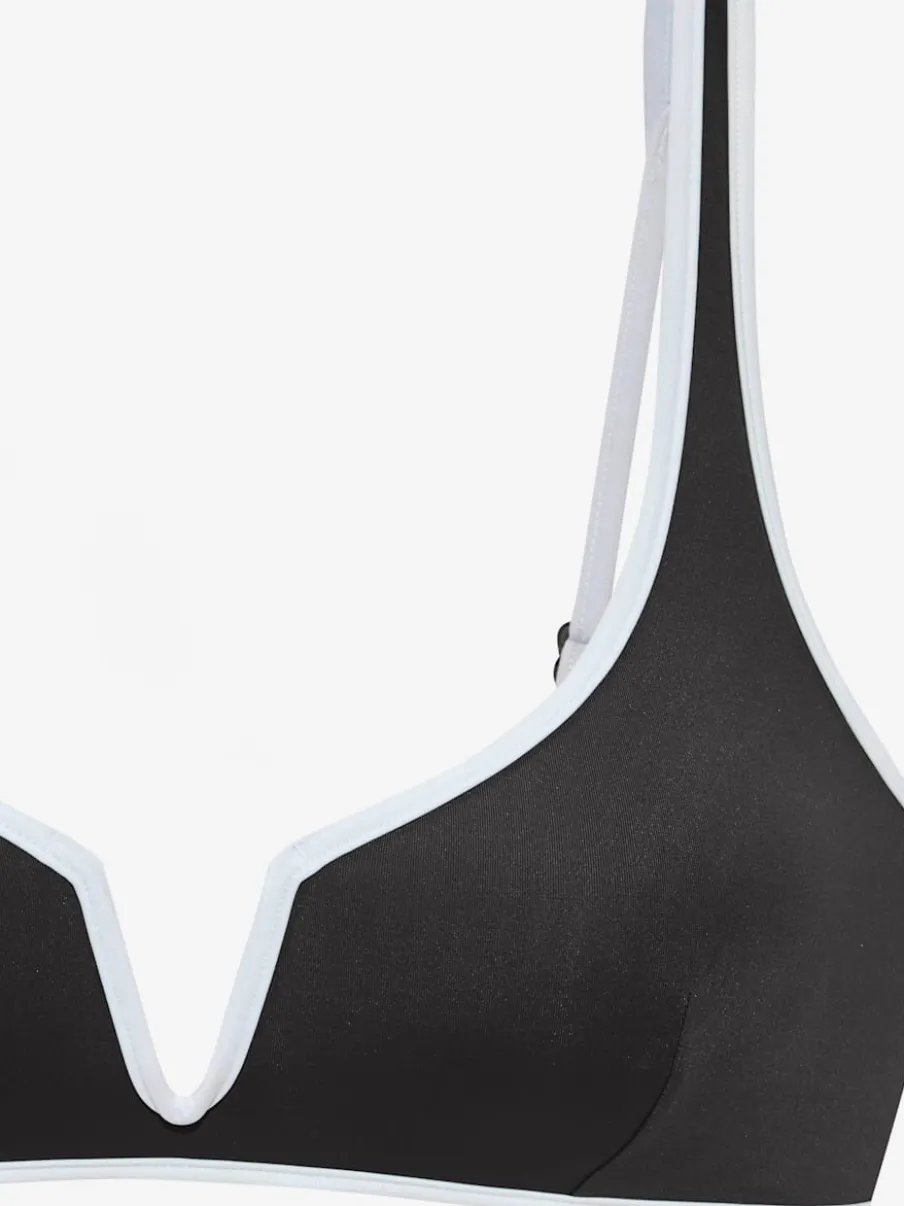 Bikini triangle avec passepoil contrasté et décolleté en V