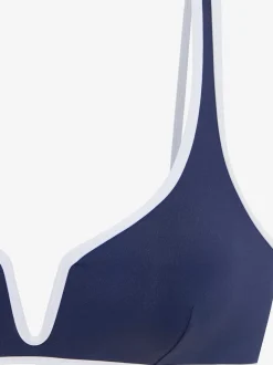 Bikini triangle avec passepoil contrasté et décolleté en V