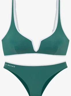 Bikini triangle avec passepoil contrasté et décolleté en V