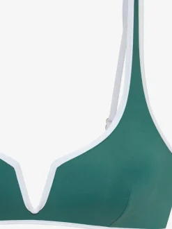 Bikini triangle avec passepoil contrasté et décolleté en V