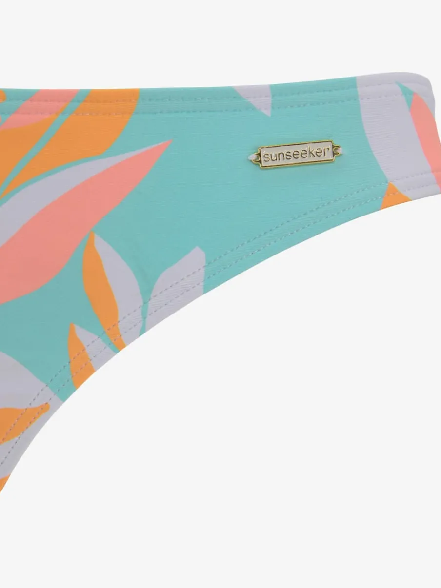 Bikini triangle à imprimé feuilles avec bretelles ajustables