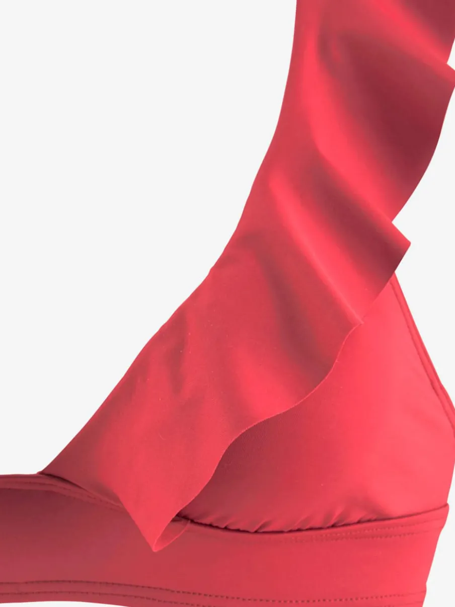 Bikini triangle à volants avec bonnets amovibles doux