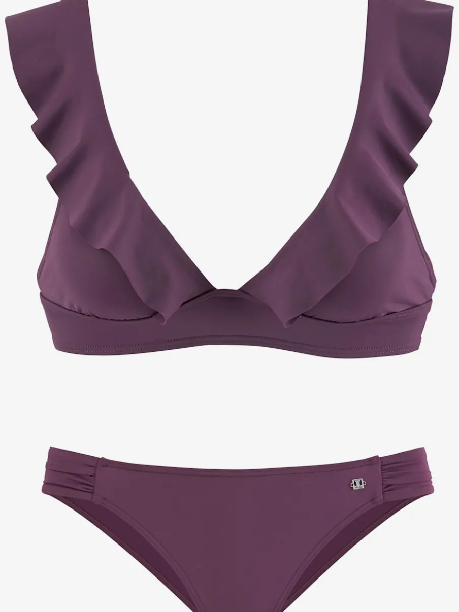 Bikini triangle à volants avec bonnets amovibles doux