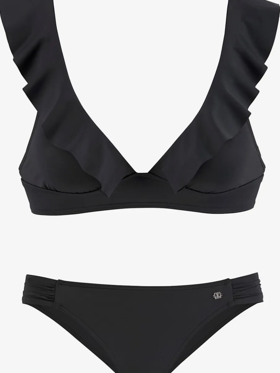 Bikini triangle à volants avec bonnets amovibles doux