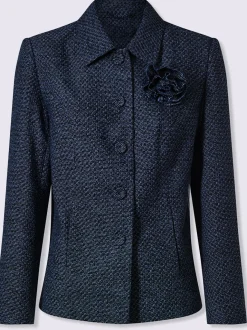 Blazer avec col chemise et broche florale amovible