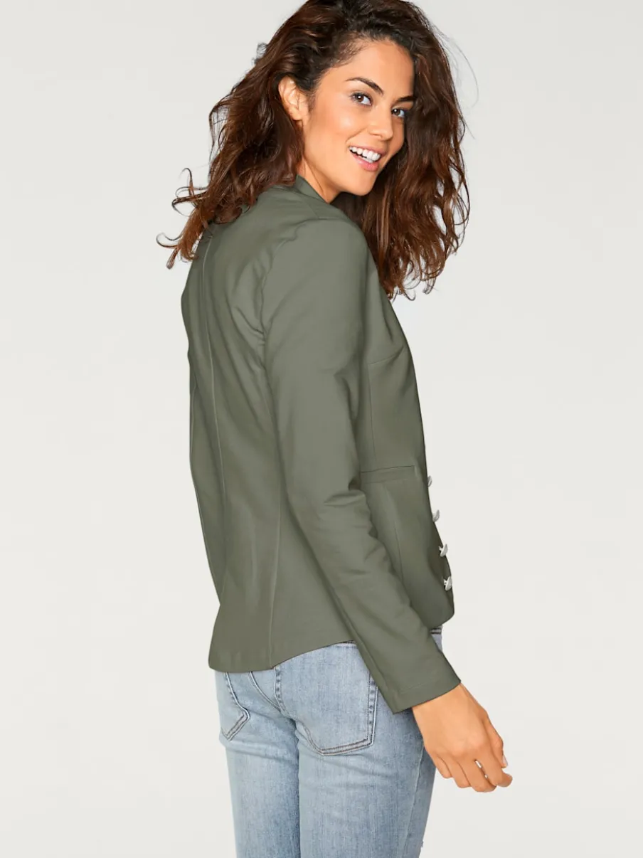 Blazer avec col montant poches manches longues ajusté