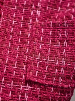 Blazer bouclé avec encolure ronde et manches longues