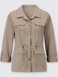 Blazer chemisier à col à revers avec poches plaquées