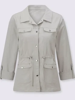 Blazer chemisier à col à revers avec poches plaquées