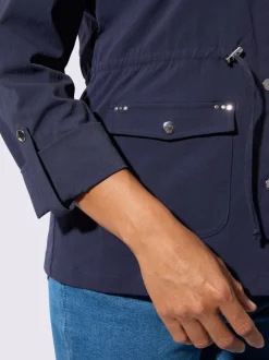 Blazer chemisier à col à revers avec poches plaquées