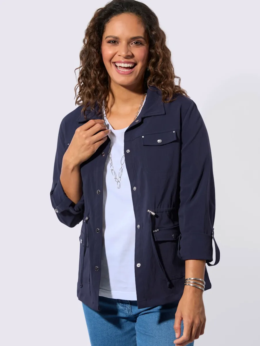 Blazer chemisier à col à revers avec poches plaquées