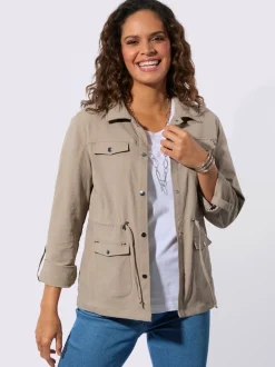 Blazer chemisier à col à revers avec poches plaquées