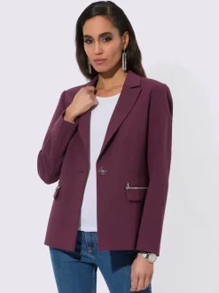 Blazer à col à revers avec poches à rabat shiny