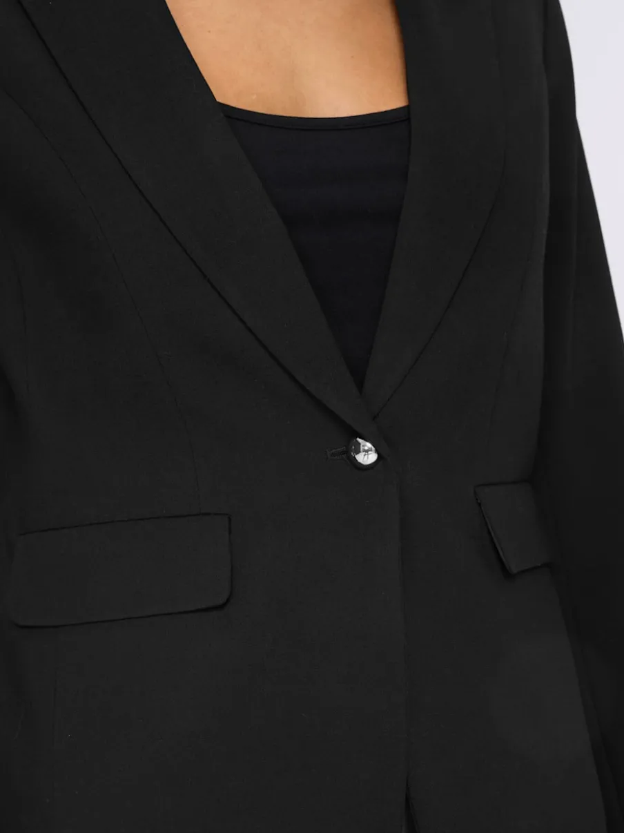 Blazer col à revers à effet affinant