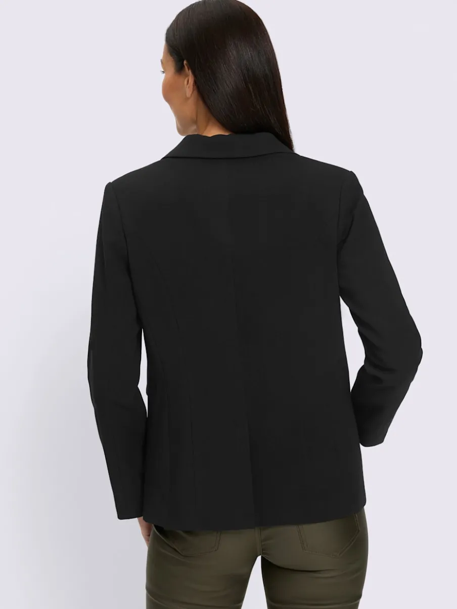 Blazer col à revers à effet affinant