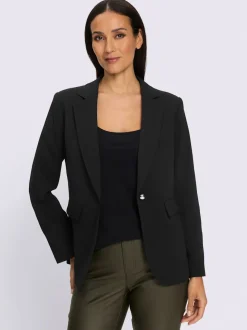 Blazer col à revers à effet affinant