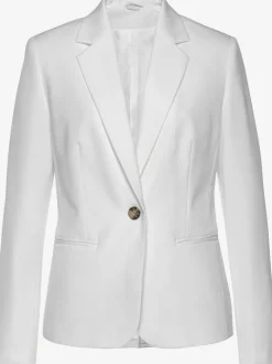 Blazer court à carreaux avec col à revers et poches passepoilées