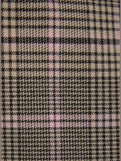 Blazer court à carreaux avec col à revers et poches passepoilées