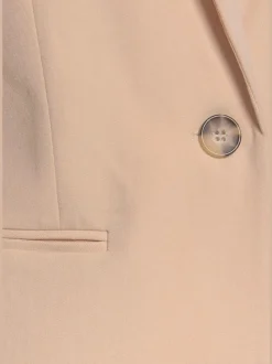 Blazer court à carreaux avec col à revers et poches passepoilées