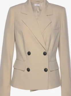 Blazer court à col à revers avec manches longues et poches