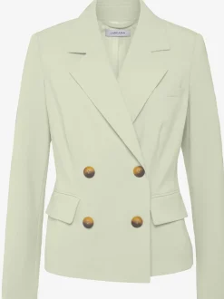 Blazer court à col à revers avec manches longues et poches