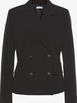 Blazer court à col à revers avec manches longues et poches