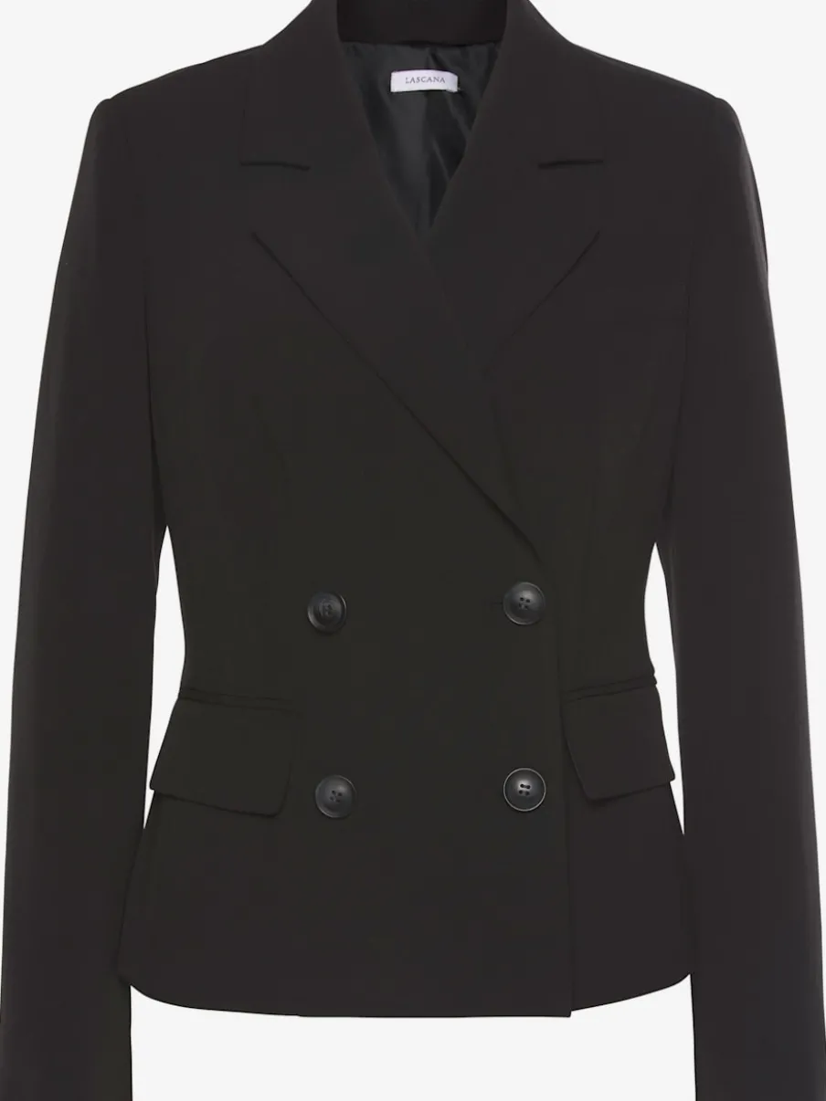 Blazer court à col à revers avec manches longues et poches
