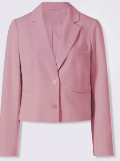 Blazer court à col à revers avec épaulettes et poches