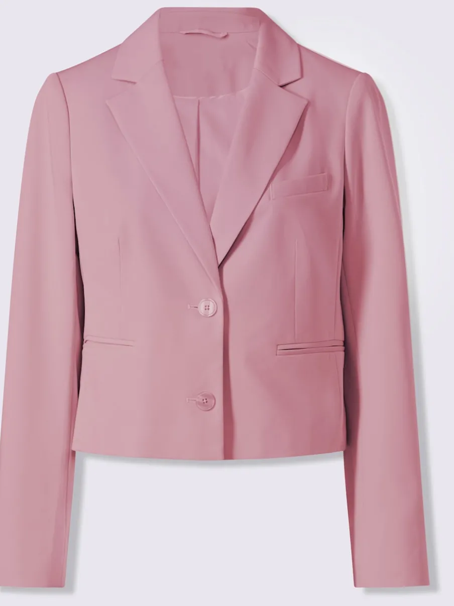 Blazer court à col à revers avec épaulettes et poches