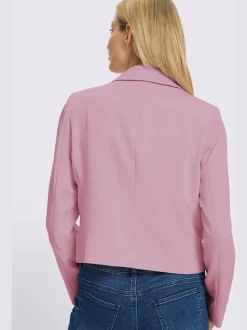 Blazer court à col à revers avec épaulettes et poches