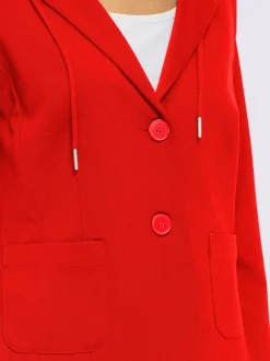 Blazer décontracté avec capuche et poches plaquées