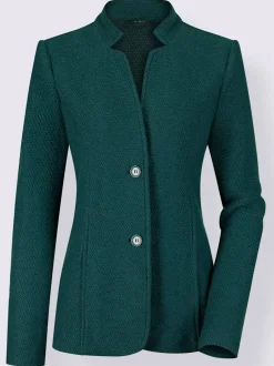 Blazer doux col montant à poches avec finition soignée