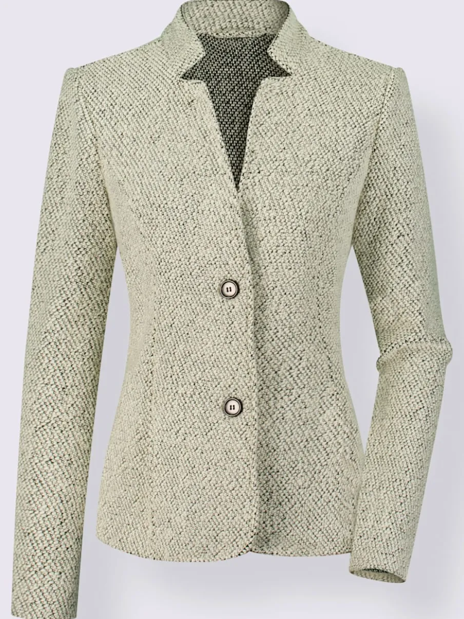 Blazer doux col montant à poches avec finition soignée