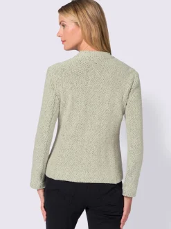 Blazer doux col montant à poches avec finition soignée
