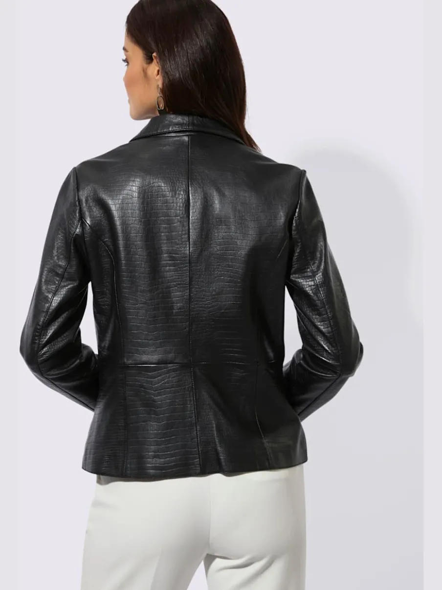 Blazer en cuir 100% cuir agneau nappa