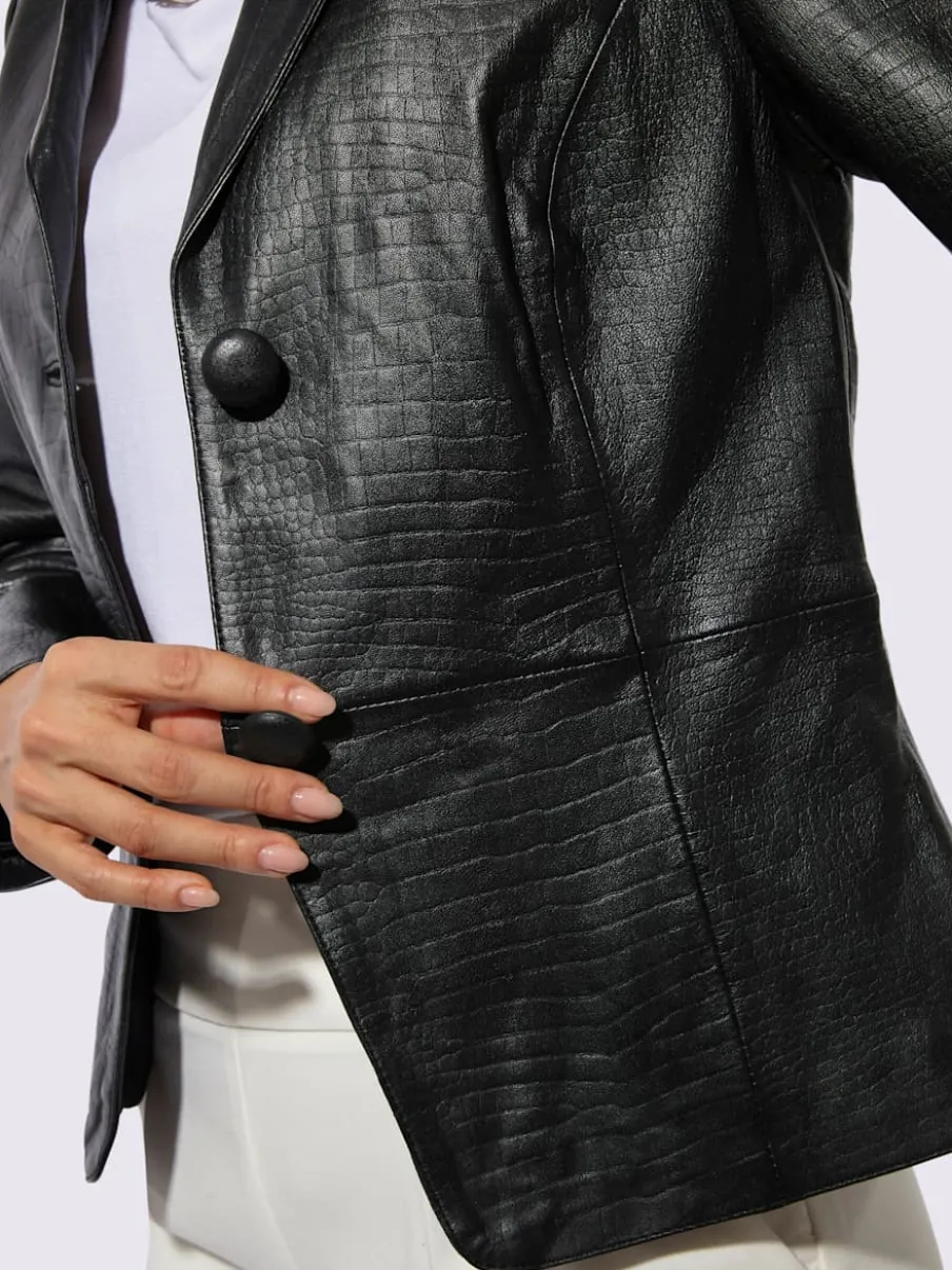 Blazer en cuir 100% cuir agneau nappa