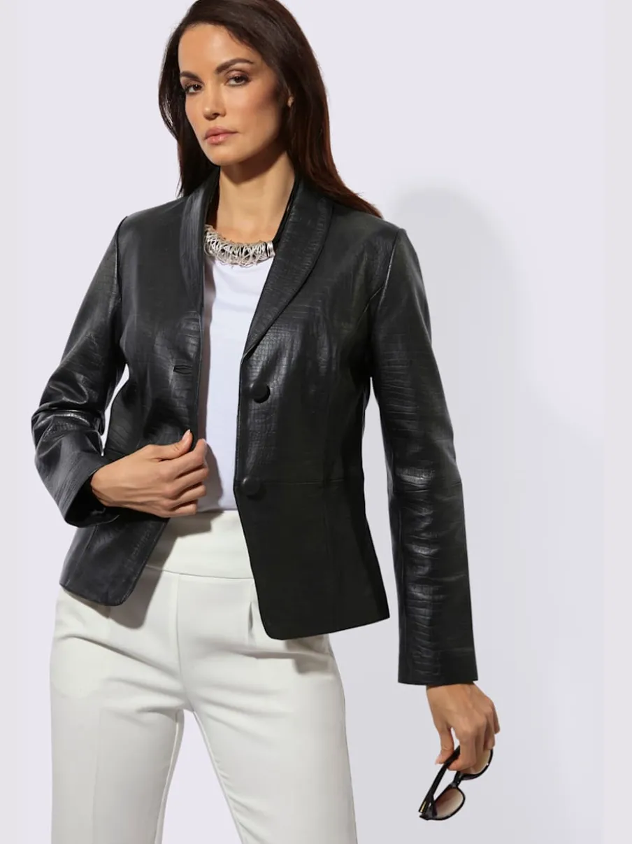 Blazer en cuir 100% cuir agneau nappa
