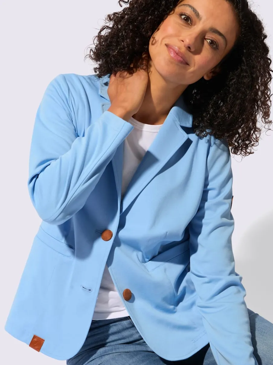 Blazer en jersey avec col à revers et manches longues