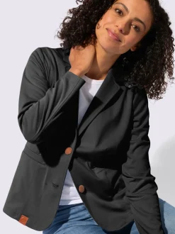 Blazer en jersey avec col à revers et manches longues