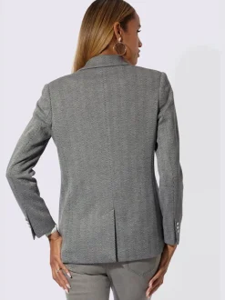 Blazer en jersey à col revers et manches longues avec motif chevron